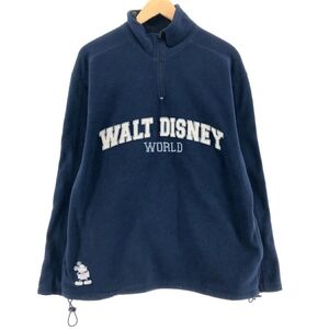 Walt Disney World Men's Quarter Zip Fleece  Sweater in Navy Size XL